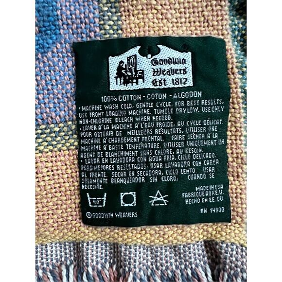 Monet Cotton Jacquard Tapestry Throw Triple Weave Bradlees  w/ Fringe Trim Edges - Picture 9 of 9